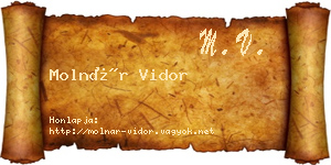 Molnár Vidor névjegykártya